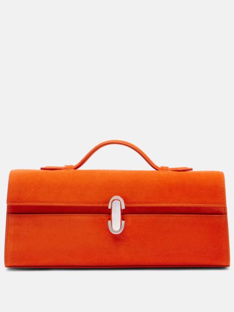 SAVETTE Slim Symmetry suede tote bag