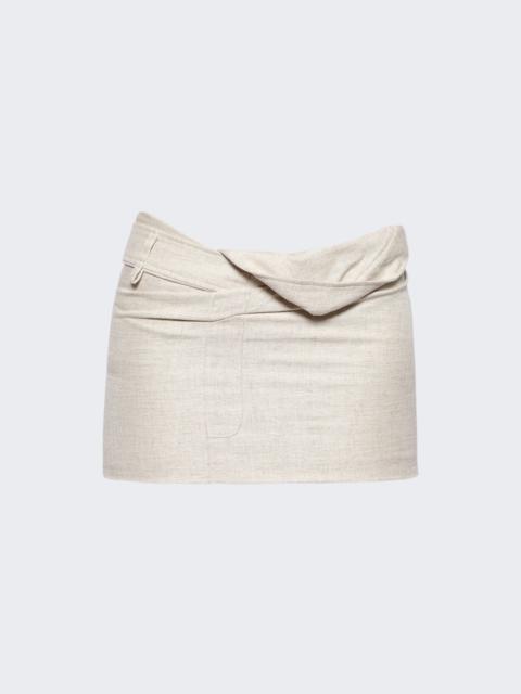 JACQUEMUS La Mini Jupe Bahia Skirt Light Beige