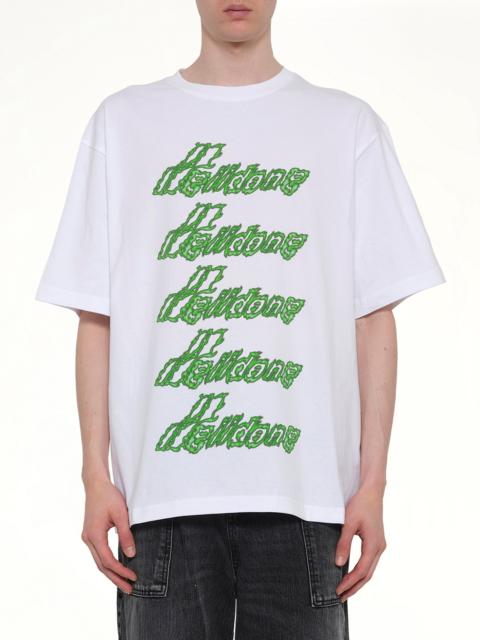 We11done Multi-Logo T-Shirt in White/Green