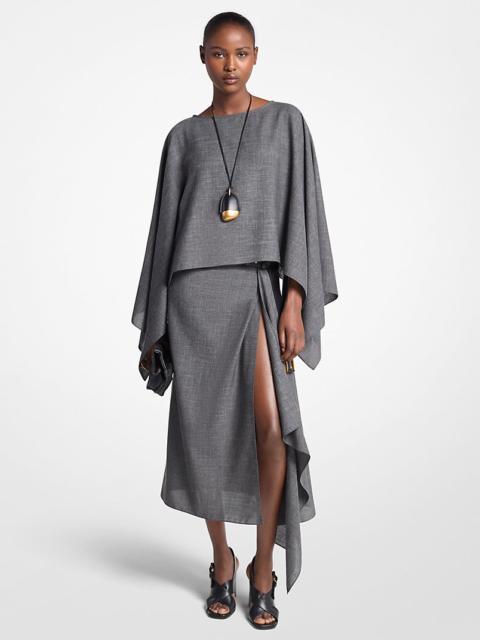 MICHAEL KORS COLLECTION Wool and Silk Blend Kimono Scarf Dress