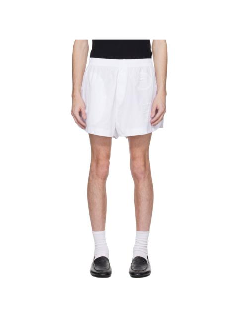 LACOSTE White Runway Lace Badge Shorts