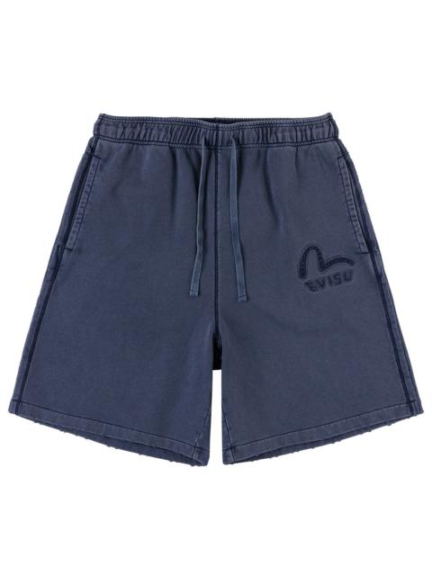 EVISU Chain Stitch Seagull Heavy Washed Sweatshorts