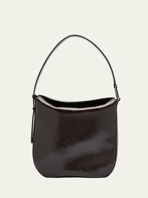 AKRIS Anna Medium Lacquered Leather Hobo Bag