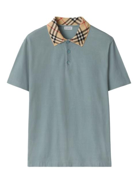 Burberry checked-collar polo shirt