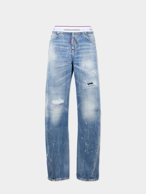 DSQUARED2 LIGHT UNDLE LOOSE TWST JEANS