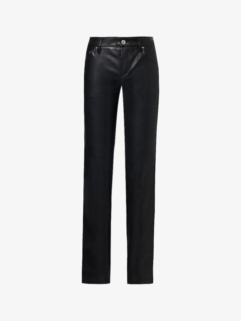 MISBHV Straight-leg mid-rise leather trousers