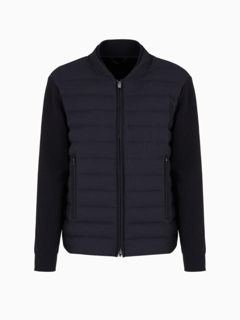 EMPORIO ARMANI Travel Essentials knit blouson with quilted insert