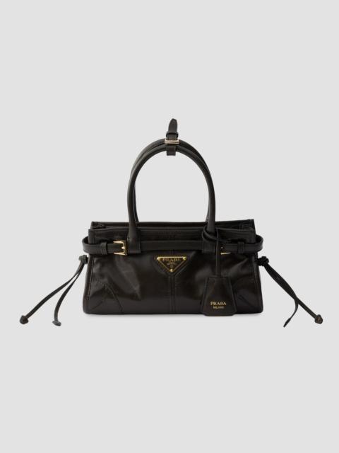 Prada Women's Bonnie Leather Top Handle Bag - Dark Green