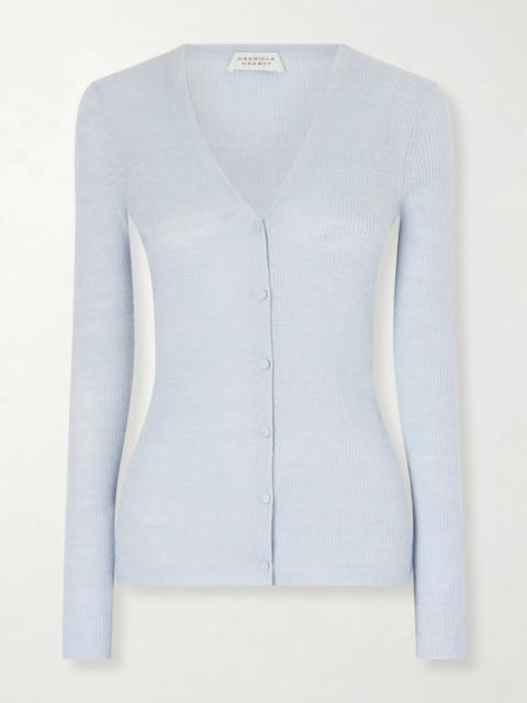 GABRIELA HEARST Aiste Ribbed Cashmere, Silk And Hemp-blend Cardigan
