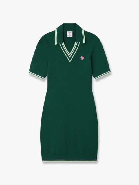 CASABLANCA Green V-Neck Polo Mini Dress | Casablanca Paris