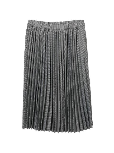 Comme des Garçons Comme des Garçons pleated houndstooth midi skirt
