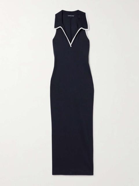 VERONICA BEARD Darien ribbed Pima cotton-blend jersey midi dress