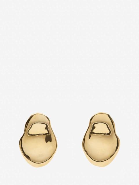 Alexander McQueen Women's Molten Oversized Earrings in Antique Silver