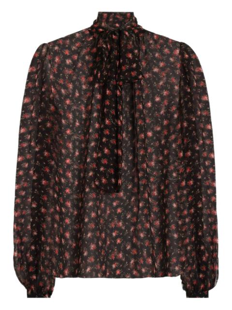 Dolce & Gabbana tie-neck floral blouse