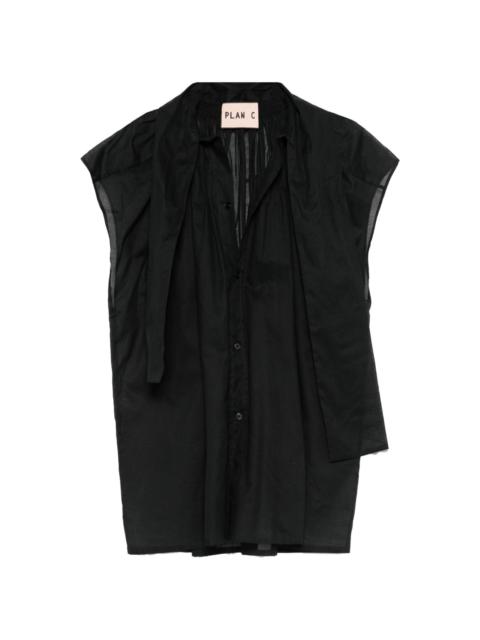 Plan C scarf-detail organza blouse