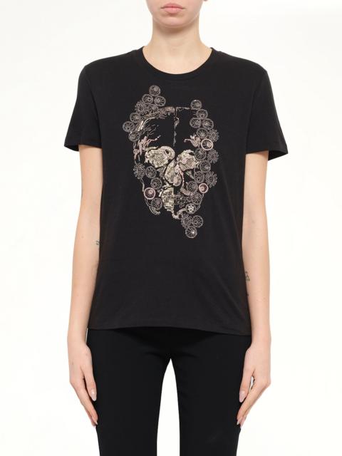 Alexander McQueen Alexander McQueen Jewelled Skull Tees in Black