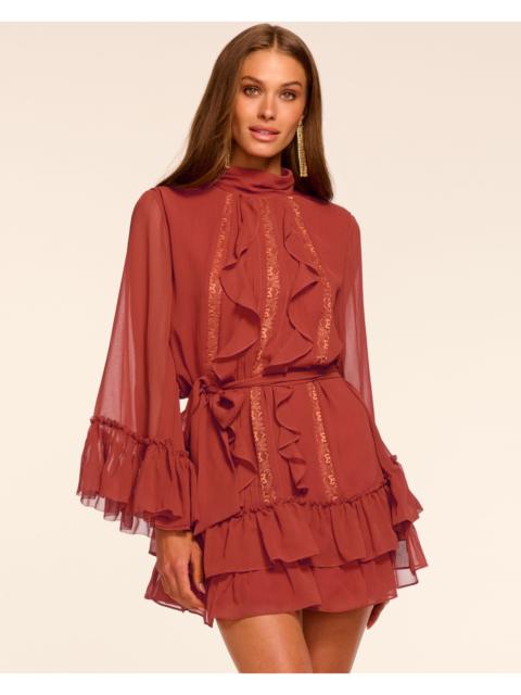 RAMY BROOK Claudia Silk Chiffon Ruffle Tiered Mini Dress