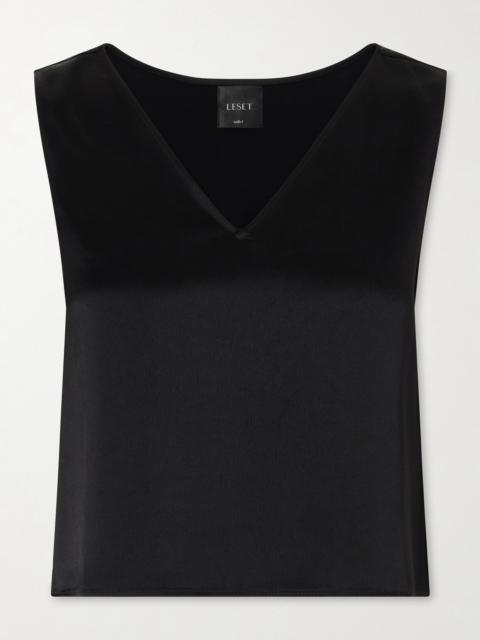 LESET Barb Satin Tank Top