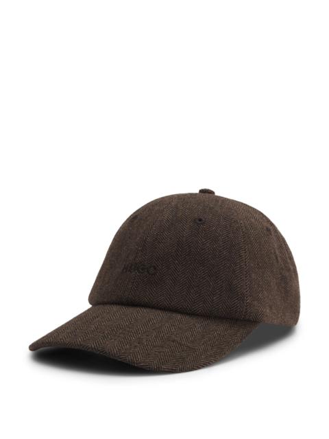 HUGO TWILL CAP WITH HERRINGBONE PATTERN