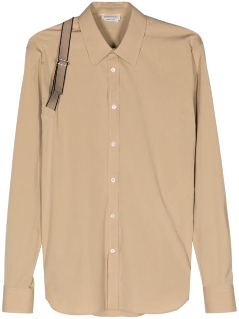 harness-strap poplin shirt