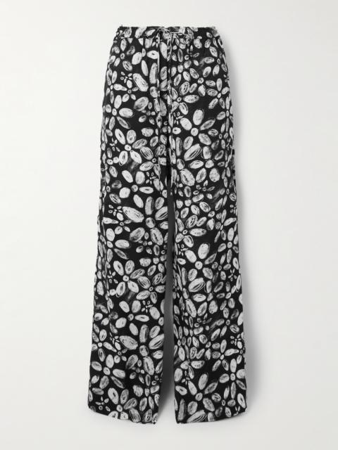 Marni Printed Crepe Straight-leg Pants
