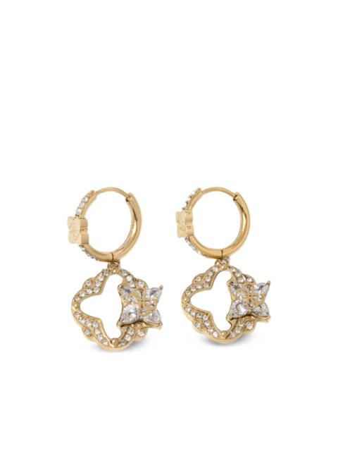 GUESS USA crystal-embellished 4G logo-pendant earrings