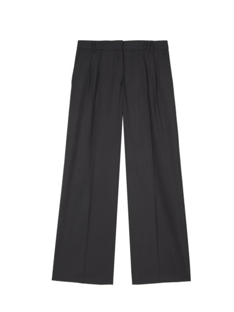 The Kooples WIDE-LEG WOOL SUIT PANTS IN NAVY STRIPES