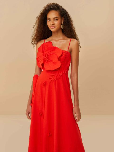FARM RIO Red Garden Lenzing™ Ecovero™ Euroflax™ Midi Dress