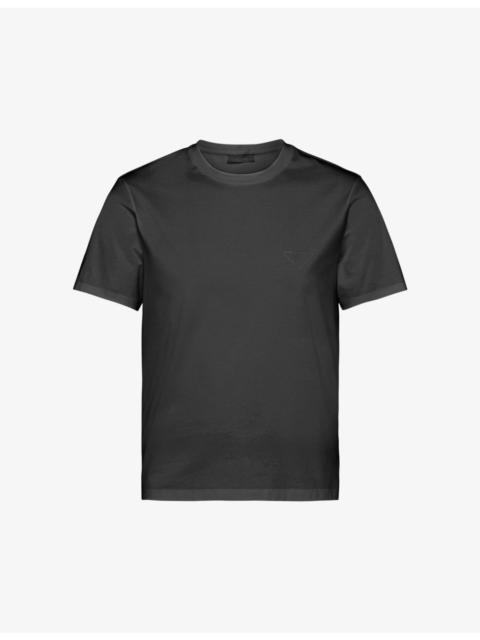 Prada Logo-embroidered slim-fit stretch-cotton T-shirt