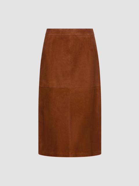 MARELLA Women's Suede Pencil Skirt - Cognac