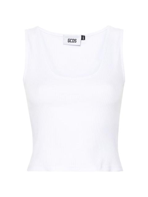 sequinned-logo ribbed top