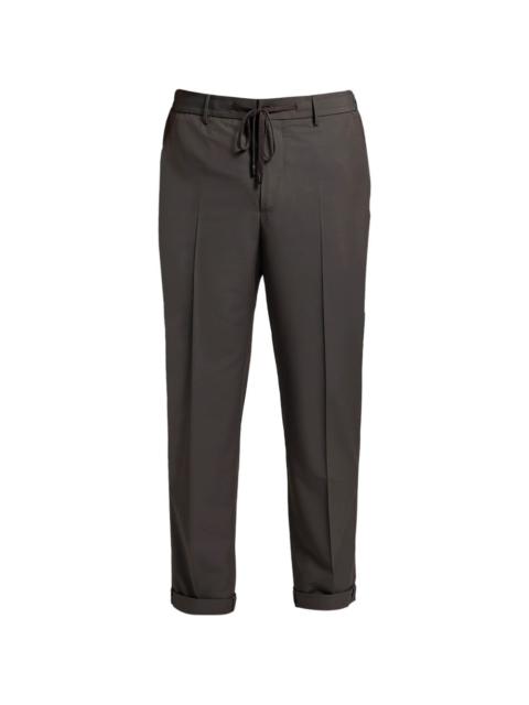 PESERICO drawstring turn-up trousers