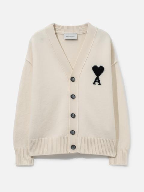 AMI Paris WOOL CARDIGAN WITH AMI DE COEUR