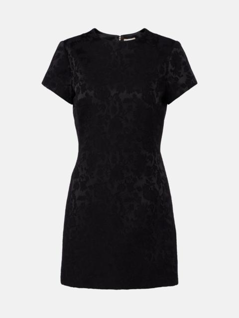 SAINT LAURENT Devoré floral cotton-blend minidress