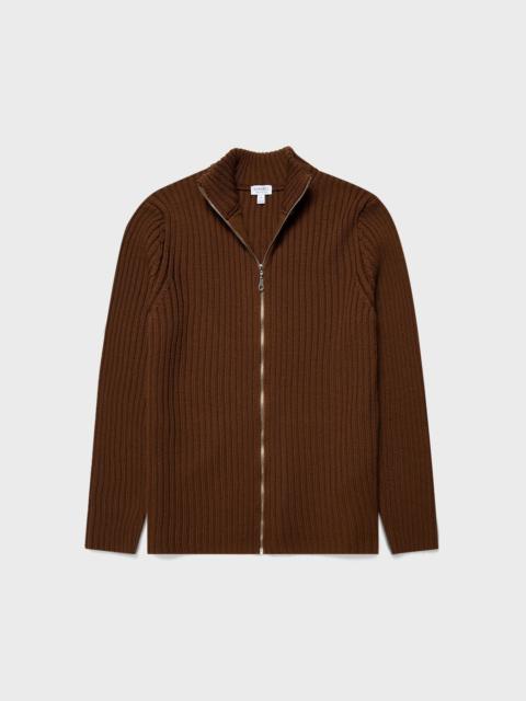 Sunspel Merino Rib Zip Cardigan
