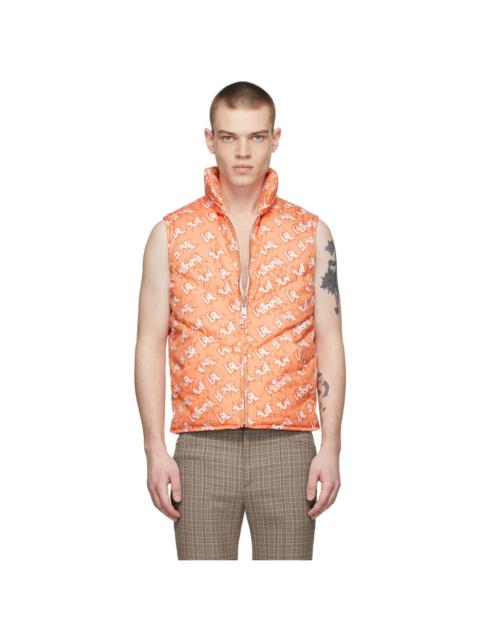 ERL Orange Polyester Down Vest