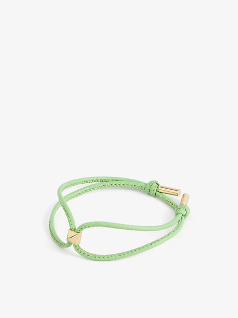 Valentino Cord leather and brass bracelet