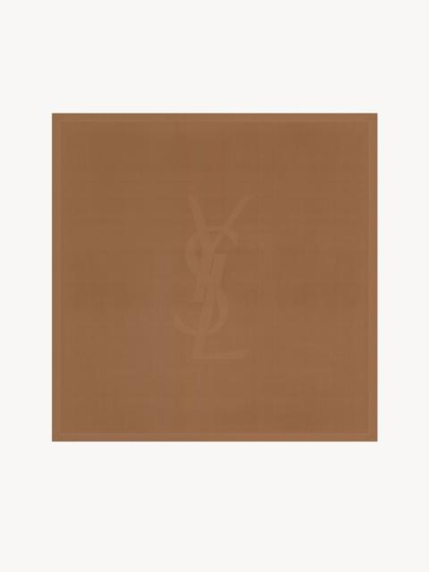 SAINT LAURENT CASSANDRE SQUARE SCARF IN SILK CHARMEUSE