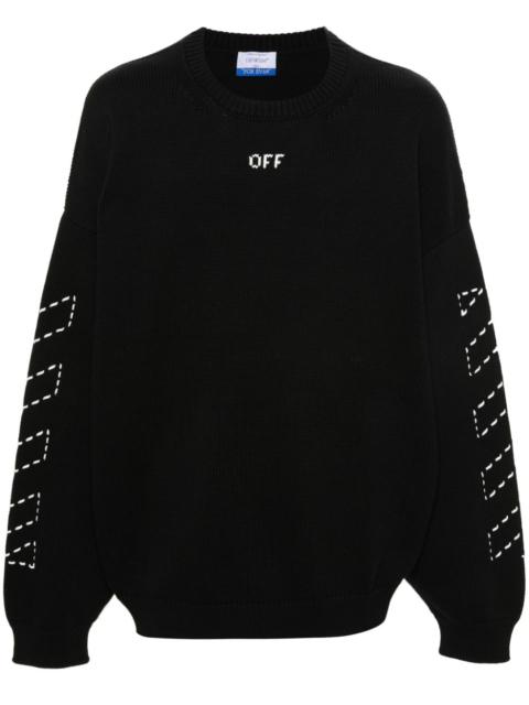 Diag-stripe embroidered jumper