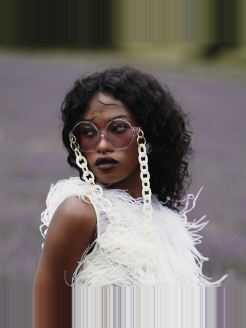 LINDA FARROW CREAM OVAL LINK ACETATE CHAIN