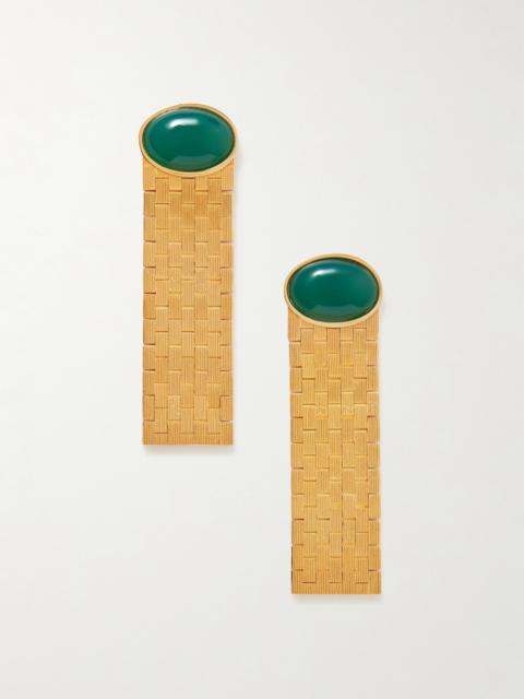 KHAITE Chronos Gold-plated Agate Earrings