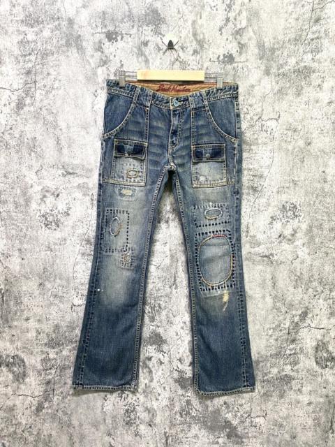 기타 브랜드 Designer × Japanese Brand - Japanese Sashiko BACK NUMBER Bush Low Rise Pants