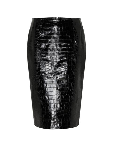 VERSACE Crocodile print skirt