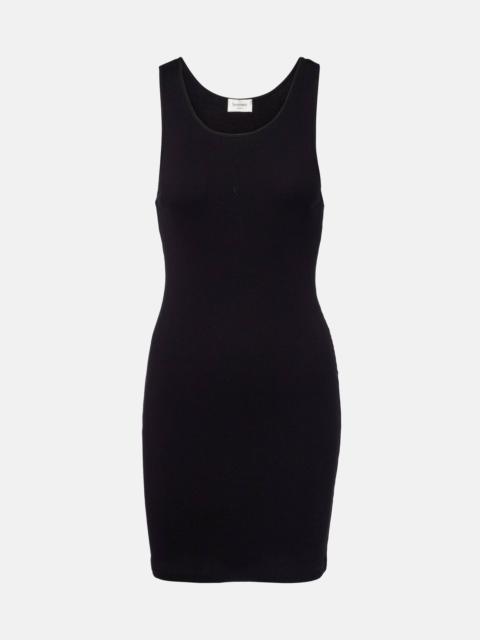 SAINT LAURENT Cassandre cotton jersey minidress
