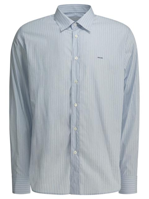 Prada Prada Cotton Shirt Light Blue Men