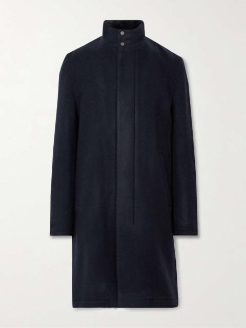 Virgin Wool-Felt Coat with Detachable Shearling Liner