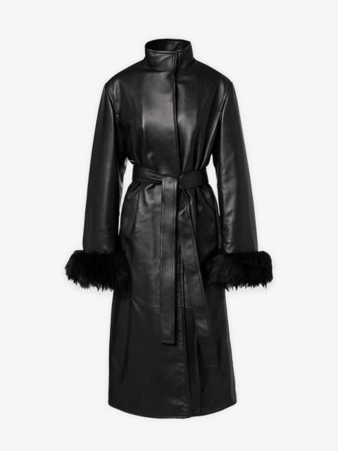 ALAÏA Alaia black leather long coat