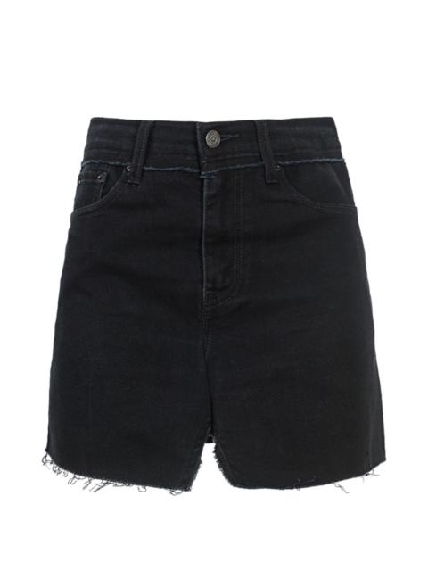 VETEMENTS asymmetric-hem denim mini skirt