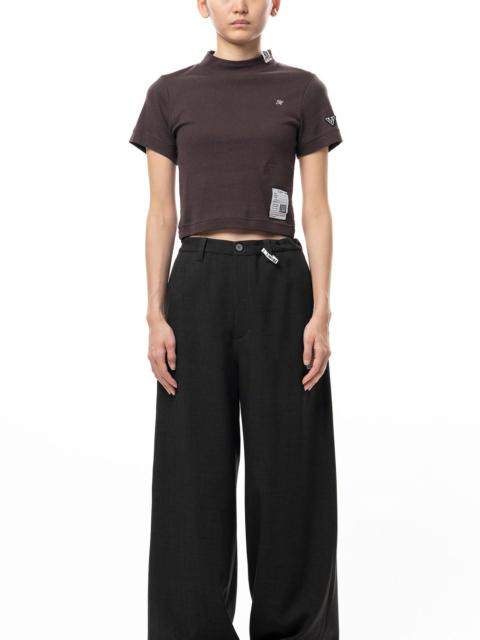 Maison MIHARAYASUHIRO Mock Neck Cropped Short Sleeve T-shirt