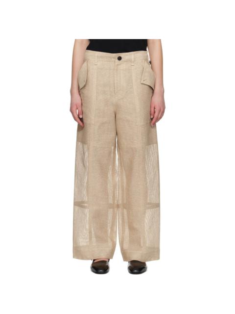 ISSEY MIYAKE Beige Papyrus Trousers